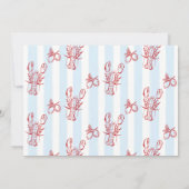 Hand getrokken kreeft 1e verjaardag foto uitnodigi kaart (Achterkant)