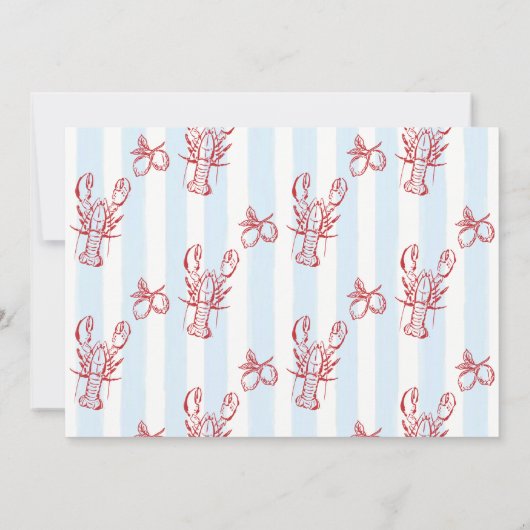 Hand getrokken kreeft 1e verjaardag foto uitnodigi kaart (Achterkant)