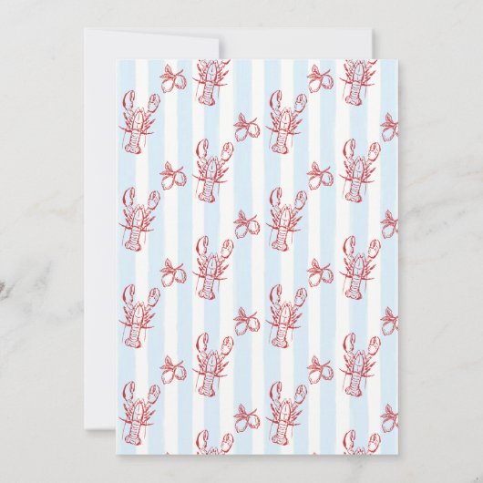 Hand getrokken kreeft 1e verjaardag uitnodiging (Achterkant)