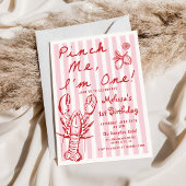 Hand getrokken kreeft 1e verjaardag uitnodiging