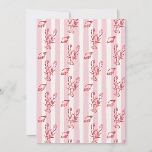 Hand getrokken kreeft 1e verjaardag uitnodiging (Achterkant)