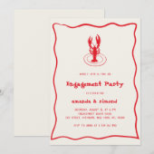 Hand getrokken kreeft Seafood Theme Engagement Par Kaart (Voorkant / Achterkant)