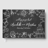 Hand getrokken krijt grillige bruiloft gastenboek (Voorkant)