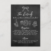 Hand getrokken krijtbord grillige bruiloft details informatiekaartje (Voorkant)