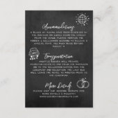 Hand getrokken krijtbord grillige bruiloft details informatiekaartje (Achterkant)