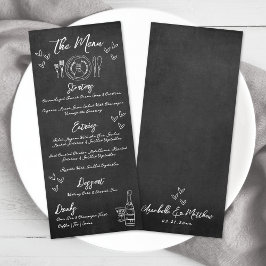Hand getrokken krijtbord grillige bruiloft menu