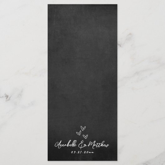 Hand getrokken krijtbord grillige bruiloft menu (Achterkant)