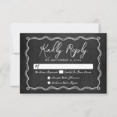 Hand getrokken krijtbord grillige bruiloft RSVP kaartje (Voorkant)
