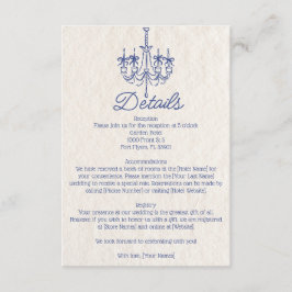 Hand Getrokken Kroonluchter Wedding Details Informatiekaartje