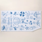 Hand getrokken Kust Strand Zomer Bachelorette Favo Strandlaken (Voorkant)