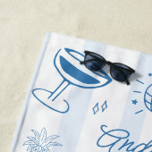 Hand getrokken Kust Strand Zomer Bachelorette Favo Strandlaken (In situ)