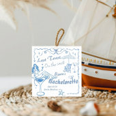 Hand getrokken laatste toast op de kust Bacheloret Bedankjes Labels