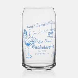 Hand getrokken laatste toast op de kust Bacheloret Blikvorm Glas