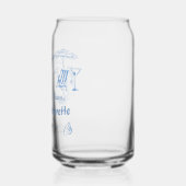 Hand getrokken laatste toast op de kust Bacheloret Blikvorm Glas (Links)