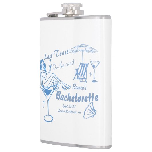 Hand getrokken laatste toast op de kust Bacheloret Heupfles (Links)