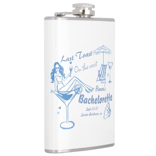 Hand getrokken laatste toast op de kust Bacheloret Heupfles (Rechts)