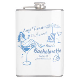 Hand getrokken laatste toast op de kust Bacheloret Heupfles