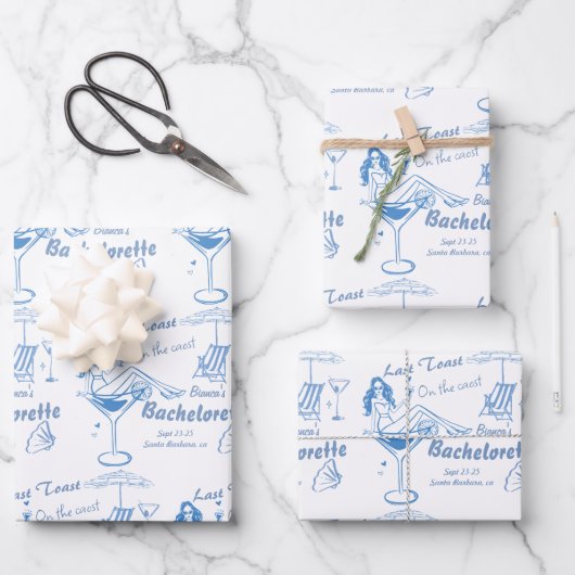 Hand getrokken laatste toast op de kust Bacheloret Inpakpapier Vel (Voorkant)