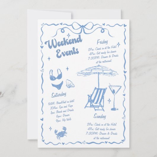 Hand getrokken laatste toast op de kust Bacheloret Kaart (Achterkant)