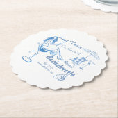 Hand getrokken laatste toast op de kust Bacheloret Kartonnen Onderzetters (Gekanteld)