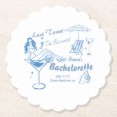 Hand getrokken laatste toast op de kust Bacheloret Kartonnen Onderzetters (Voorkant)