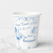 Hand getrokken laatste toast op de kust Bacheloret Papieren Bekers (Achterkant)