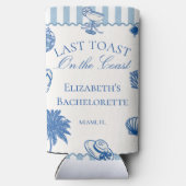 Hand getrokken laatste toast op de kust Bacheloret Seltzer Blikjeskoeler (Achterkant)