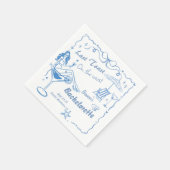 Hand getrokken laatste toast op de kust Bacheloret Servet (Hoek)