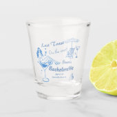 Hand getrokken laatste toast op de kust Bacheloret Shot Glas (Voorkant)