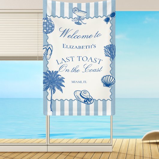 Hand getrokken laatste toast op de kust Bacheloret Spandoek