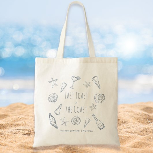 Hand getrokken laatste toast op de kust Bacheloret Tote Bag