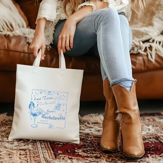 Hand getrokken laatste toast op de kust Bacheloret Tote Bag