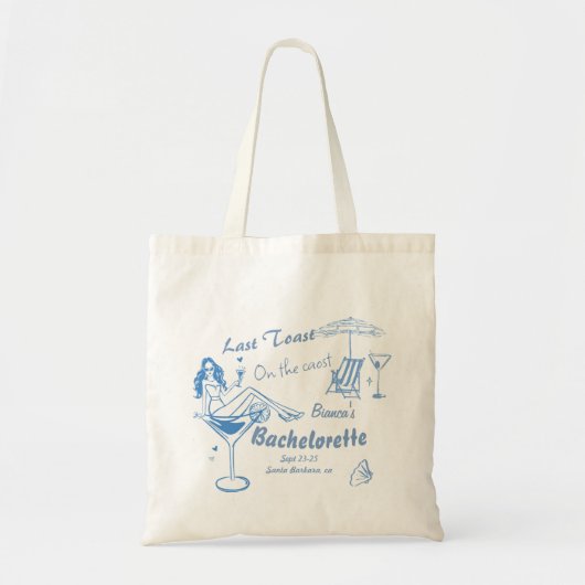 Hand getrokken laatste toast op de kust Bacheloret Tote Bag (Voorkant)