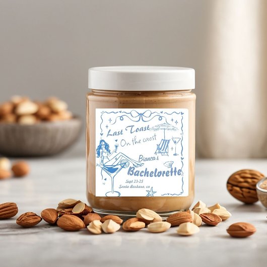 Hand getrokken laatste toast op de kust Bacheloret Vierkante Sticker