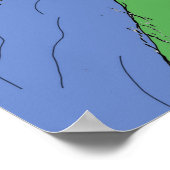 Hand-getrokken Lady Meditating in het bos Poster (Hoek)