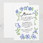 Hand getrokken land bloementuin party diner menu (Voorkant / Achterkant)