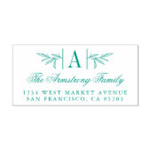 Hand-getrokken Laurel-tak Monogram Terugkeeradres Zelfinktende Stempel (Design)