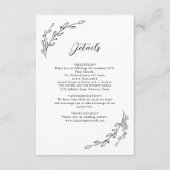 Hand getrokken lauwerkrans informatiekaartje (Voorkant)