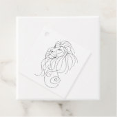 Hand getrokken leeuw - minimalistische lijnkunst bedankjes labels (In situ)