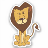 Hand getrokken leeuw Sticker (Voorkant)