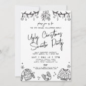 Hand getrokken lelijke trui kerstfeest kaart (Voorkant)