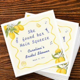 Hand getrokken Lemon Main Squeeze Vrijgezellenfees Servet