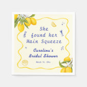 Hand getrokken Lemon Main Squeeze Vrijgezellenfees Servet (Voorkant)