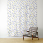 Hand getrokken Lemon Patroon Tapestry Wandkleed (In situ)