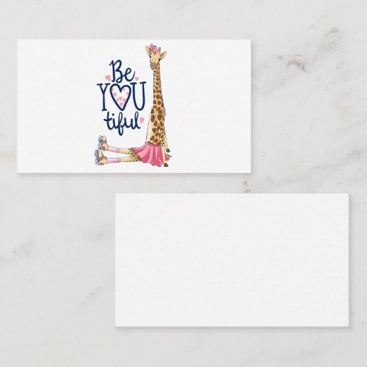 Hand getrokken leuke giraffe illustratie visitekaartje (Voorkant / Achterkant)