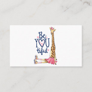 Hand getrokken leuke giraffe illustratie visitekaartje