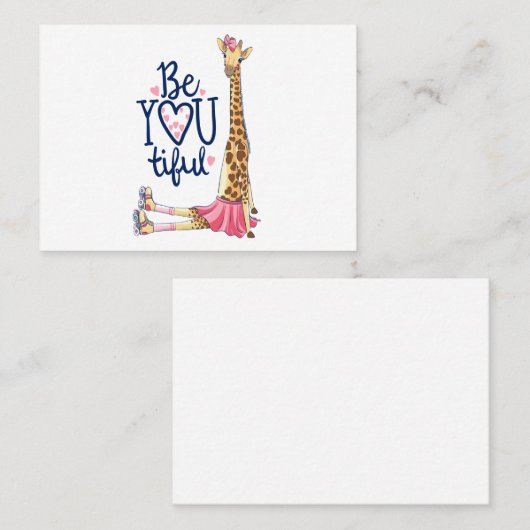 Hand getrokken leuke giraffe illustratie visitekaartje (Voorkant / Achterkant)