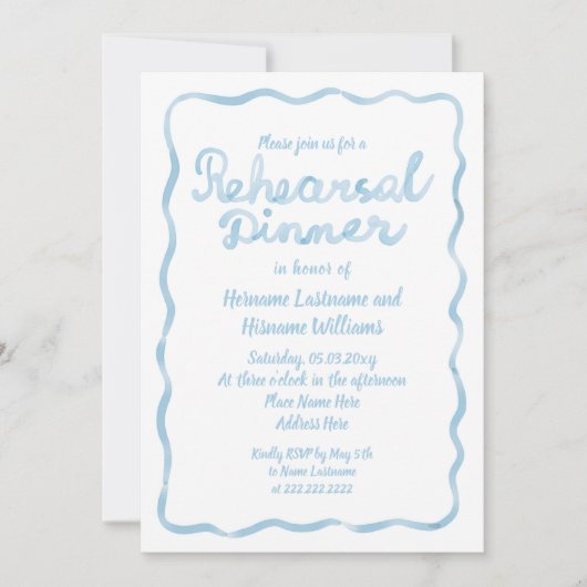 Hand getrokken licht blauw Wavy Lijst repetitie di Kaart (Voorkant)