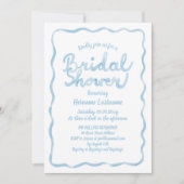 Hand getrokken lichtblauw Waterverf Vrijgezellenfe Kaart (Voorkant)