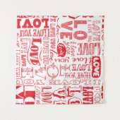 Hand-getrokken liefde doedels naadloze achtergrond wandkleed (Voorkant (horizontaal))